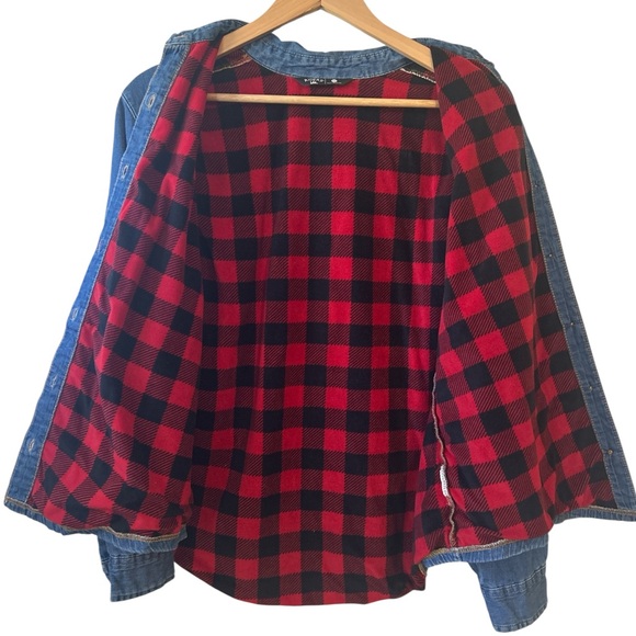 Riders By Lee Fleece Lined Denim Jacket Westerncore Women’s Medium - Picture 4 of 7